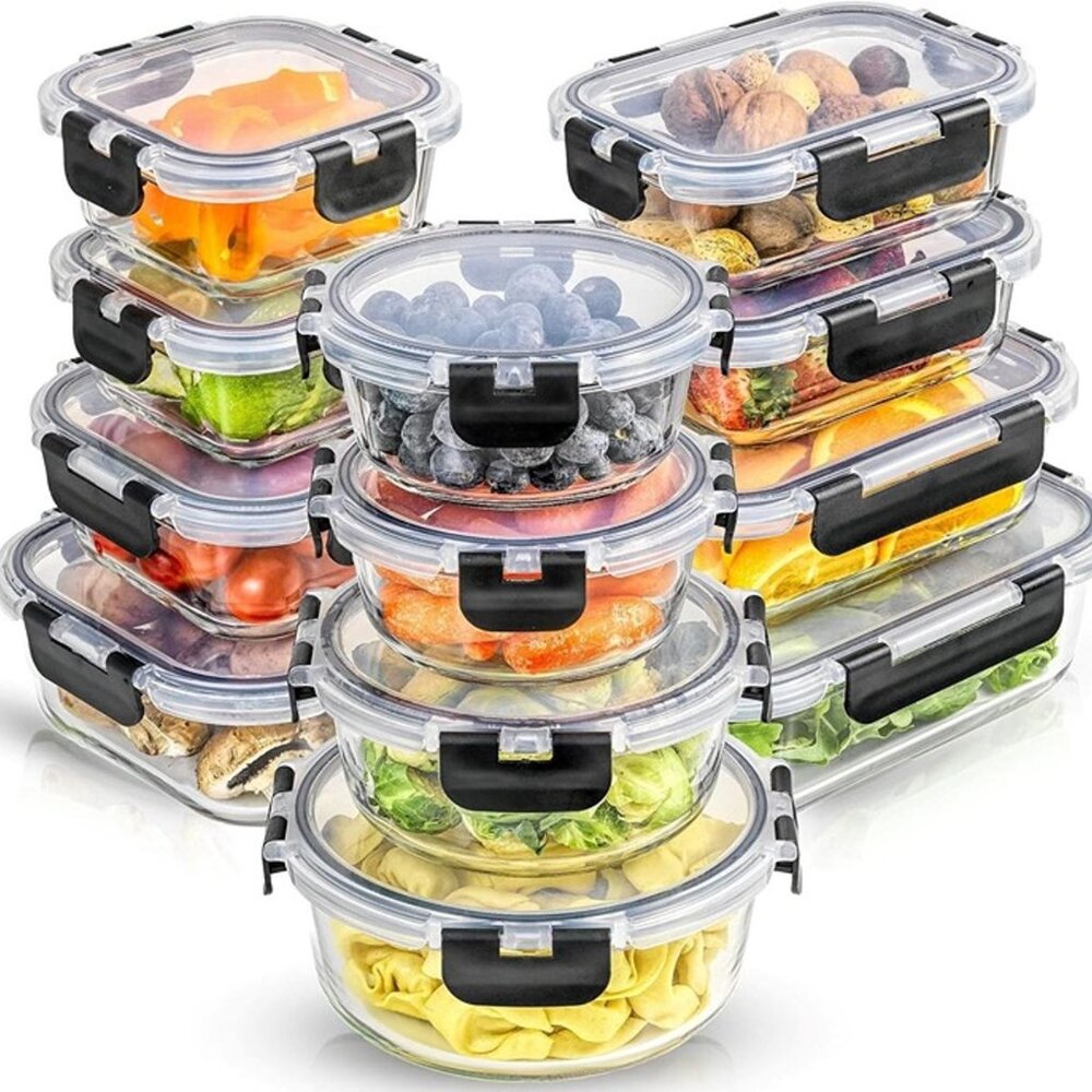 New 24pc 12 Airtight, Freezer Safe Food Storage Containers and 12 Lids